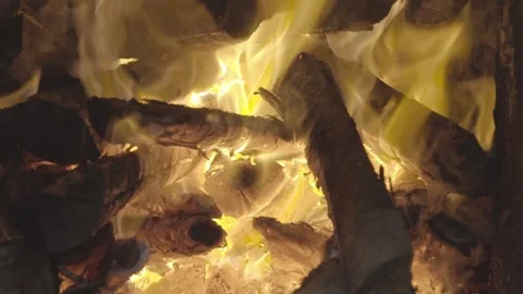 Slow Motion of Flames in Rustic Wood-Fired Oven (Forno a Lenha), Paraty Stock Footage 320632564