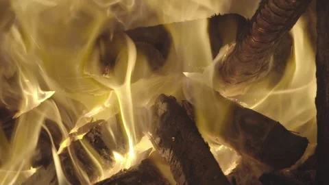 Slow Motion of Flames in Rustic Wood-Fired Oven (Forno a Lenha), Paraty Stock Footage 320632565