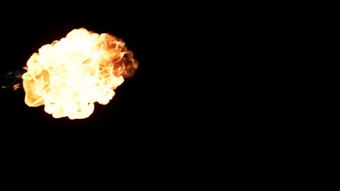 Slow motion flamethrower on black background Stock Footage 111559716