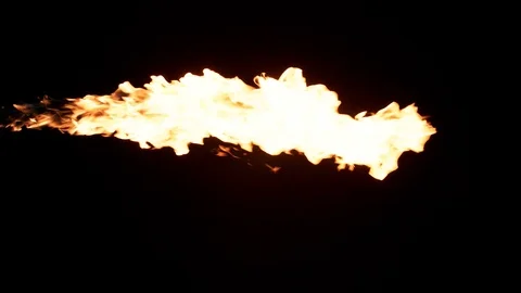 Slow motion flamethrower on black background Stock Footage 111560408
