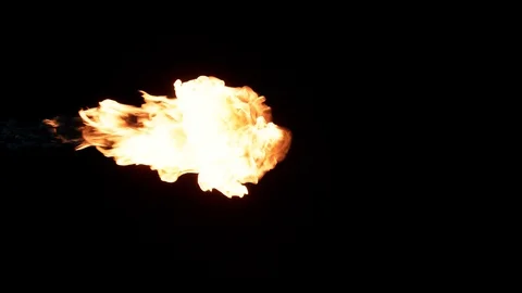Slow motion flamethrower on black background Stock Footage 111560478