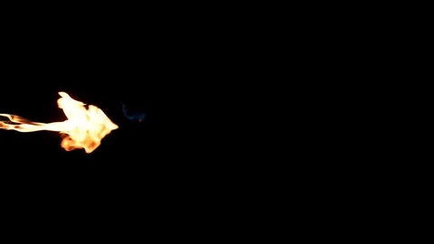 Slow motion flamethrower on black background Stock Footage 111560492