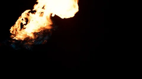 Slow motion flamethrower on black background Stock Footage 111560500