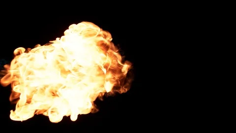 Slow motion flamethrower on black background Stock Footage 111560533