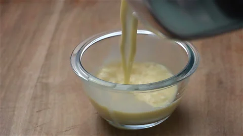Slow motion of flan cooking Stock Footage 47079859