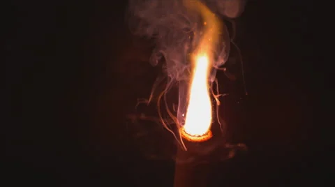 Slow Motion Flare Over Black With Wisps of Ethereal Curling Smoke Stock Footage 63629625