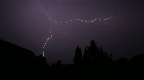 Slow motion of flashes during a thunderstorm Stock Footage 51987934