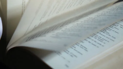 Slow motion of flipping through the pages of a book Stock Footage 132616862