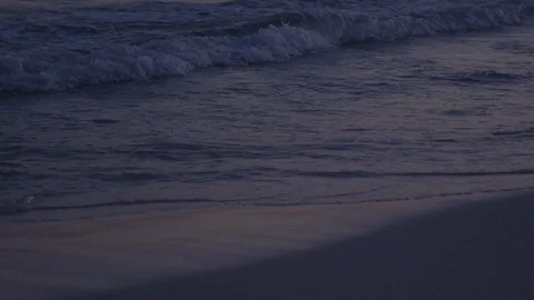 Slow Motion Florida Ocean Waves Sunset Sand Stock Footage 85530031