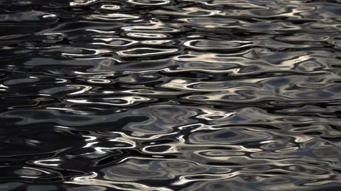 Slow motion of fluent ripple on dark water surface close up. Stock Footage 119883478