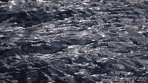 Slow motion of fluent ripple on dark water surface close up. Stock Footage 119885000