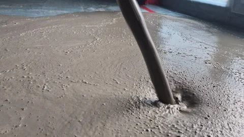 Slow Motion: Fluid Texture of Pouring Liquid Screed Concrete Stock-Footage 342621361