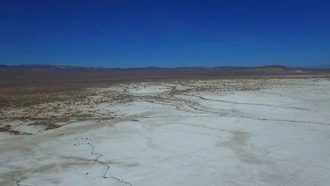 Slow Motion Flying over Salt Flats 55 000707 DJI_0014 Stock Footage 90065398