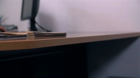 Slow Motion Folder of Notes Falling On Pile of Work in Office Stock Footage 36198930