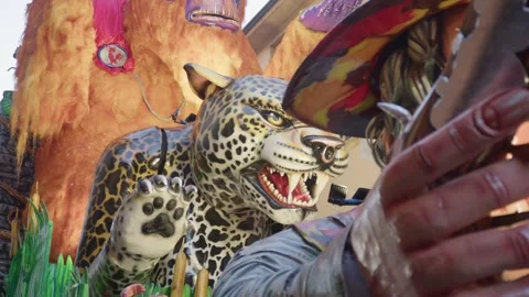 Slow Motion footage of Carnival Float at Cento Carnevale d'Europa 2026 Stock Footage 329176531