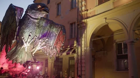 Slow Motion footage of Carnival Float at Cento Carnevale d'Europa 2026 Stock Footage 329177497