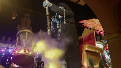 Slow Motion footage of Carnival Float at Cento Carnevale d'Europa 2026 Stock Footage 329178463