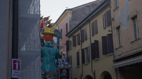 Slow Motion footage of Carnival Float at Cento Carnevale d'Europa 2026 Stock Footage 329178931