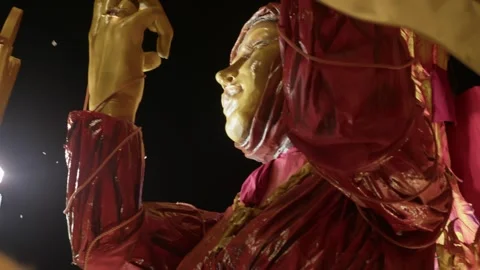 Slow Motion footage of Carnival Float at Cento Carnevale d'Europa 2026 Stock Footage 329179077