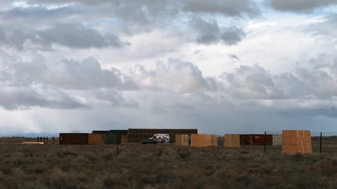 Slow motion footage of a large controlled explosion at the US Dugway Proving Stock Footage 115383112