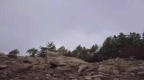 Slow motion footage of trail runner at Mount Daibosatsu in summer, Yamanashi Stock Footage 58468431