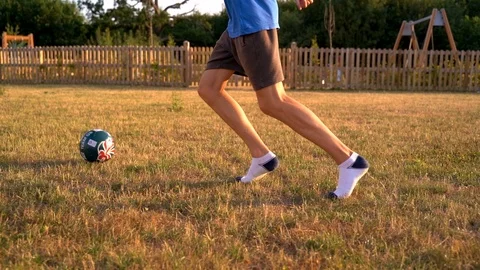 Slow Motion Footbal Running Stock Footage 92903487