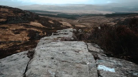 Slow motion forward movement toward cliff edge Stock Footage 106018580