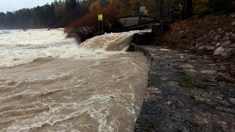 Slow motion forward moving concrete stone wall Stock Footage 120749029