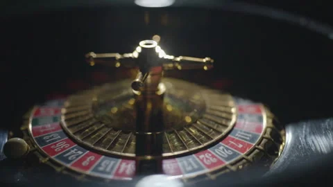 Slow motion forward tracking roulette to chips Stock Footage 335700178