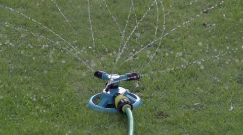 Slow Motion Garden Sprinkler Video stock 66241069