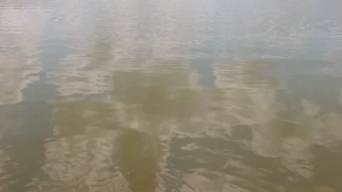 Slow motion of gentle ripples on the surface of a calm lake Stock Footage 323149125