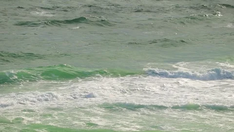 Slow Motion of Gentle Waves of Gulf of Mexico off Florida Coast in Afternoon Stock Footage 133097889