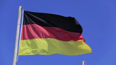 Slow motion of the german flag waving in the wind Stock Footage 165450426