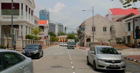Slow motion gimbal through the quant streets of Georgetown in Penang, Malaysia. Stock Footage 115062461