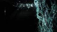Slow Motion Glass Shattering From Right-To-Left Over Black Background In 4K Stock Footage