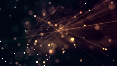 Slow motion of glowing particles and lines, beautiful abstract animation Stock Footage 71709471