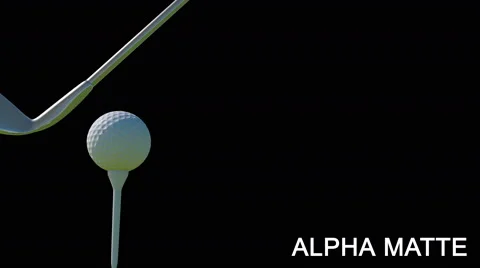 Slow Motion Golf strike. Golf ball animation. Alpha matte Stock Footage 62813671