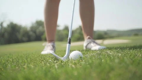 Slow motion golf swing Stock Footage 96012007