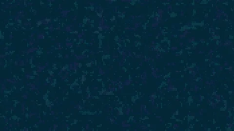 Slow Motion Graphics Digital Tech Grid Loop with Teal &amp; Purple LED Dots Stock Footage 345698405