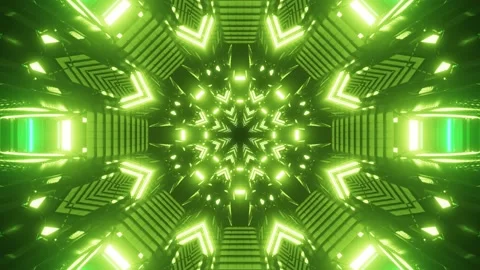 Slow motion graphics sci fi green starburst designs and patterns moving Stock Footage 130313190