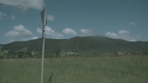 Slow Motion Grass and Scenic Hills in Sunshine Coast Hinterland, Queensland, Aus Stock Footage 341297710