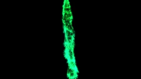 Slow Motion Green Flame Column On Black Background Stock Footage 339301596