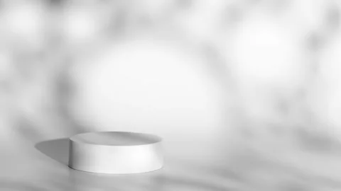Slow motion of grey abstract shadows on white background, circle product podium Stock Footage 242567584