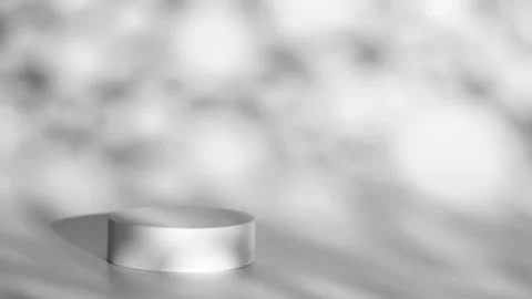 Slow motion of grey abstract shadows on white background, circle product podium Video stock 243161905