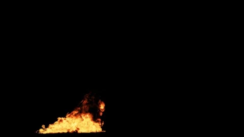 Slow motion of ground  fire   include alpha Stock Footage 111026962