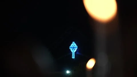 Slow Motion Ground Level View Saint Anne Festival Cross Vídeo Stock 344809309