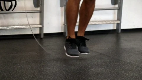 Slow motion gym skips Stock Footage 80497817