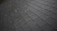 Slow Motion Of Hail Hitting Home Roof In Thunderstorm Stock Footage