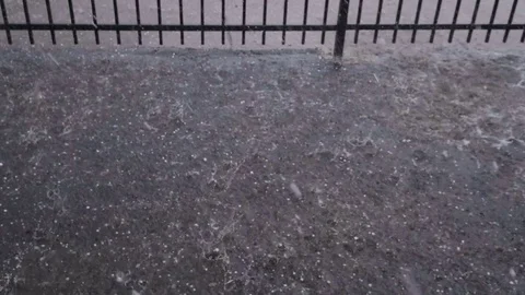 Slow Motion Hail Storm on Pavement Stock Footage 79659643