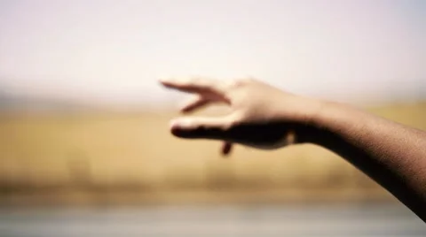 Slow Motion Hand Flowing Outside Car Window Stock Footage 67430966